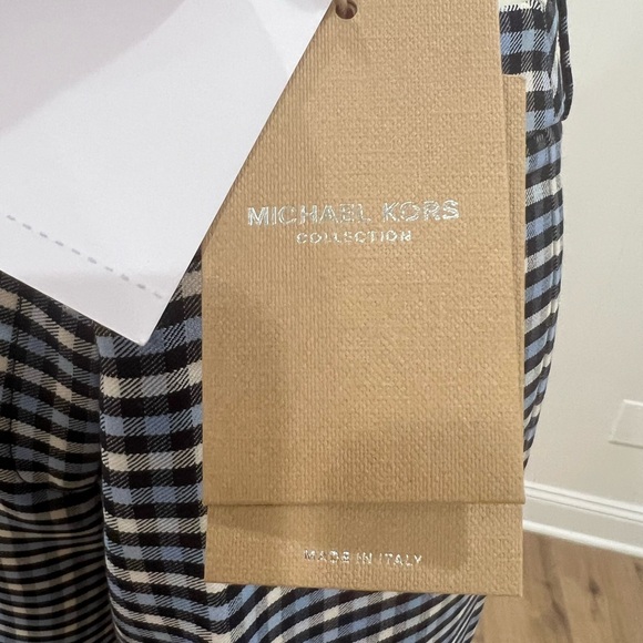 Michael  Kors  Collection Women's  Blue White Check Plaid Pants Size 4 - Picture 13 of 17